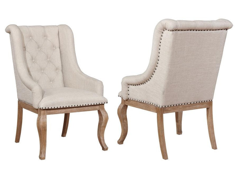 Brockway Cream & Barley Brown Arm Chairs (Set of 2)