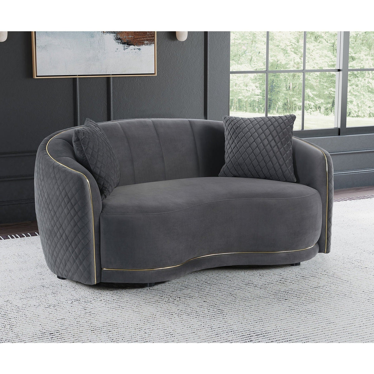 Brookside Dark Grey Loveseat