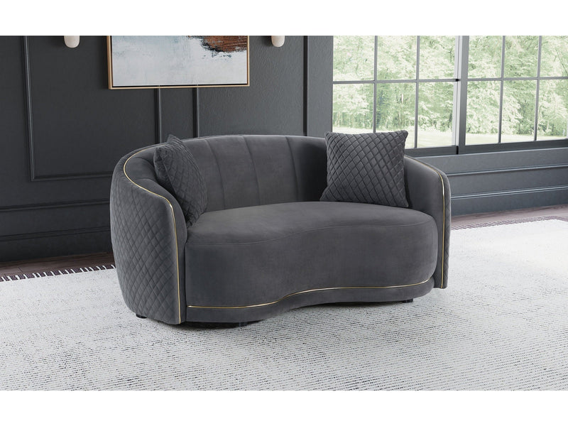 Brookside Dark Grey Loveseat