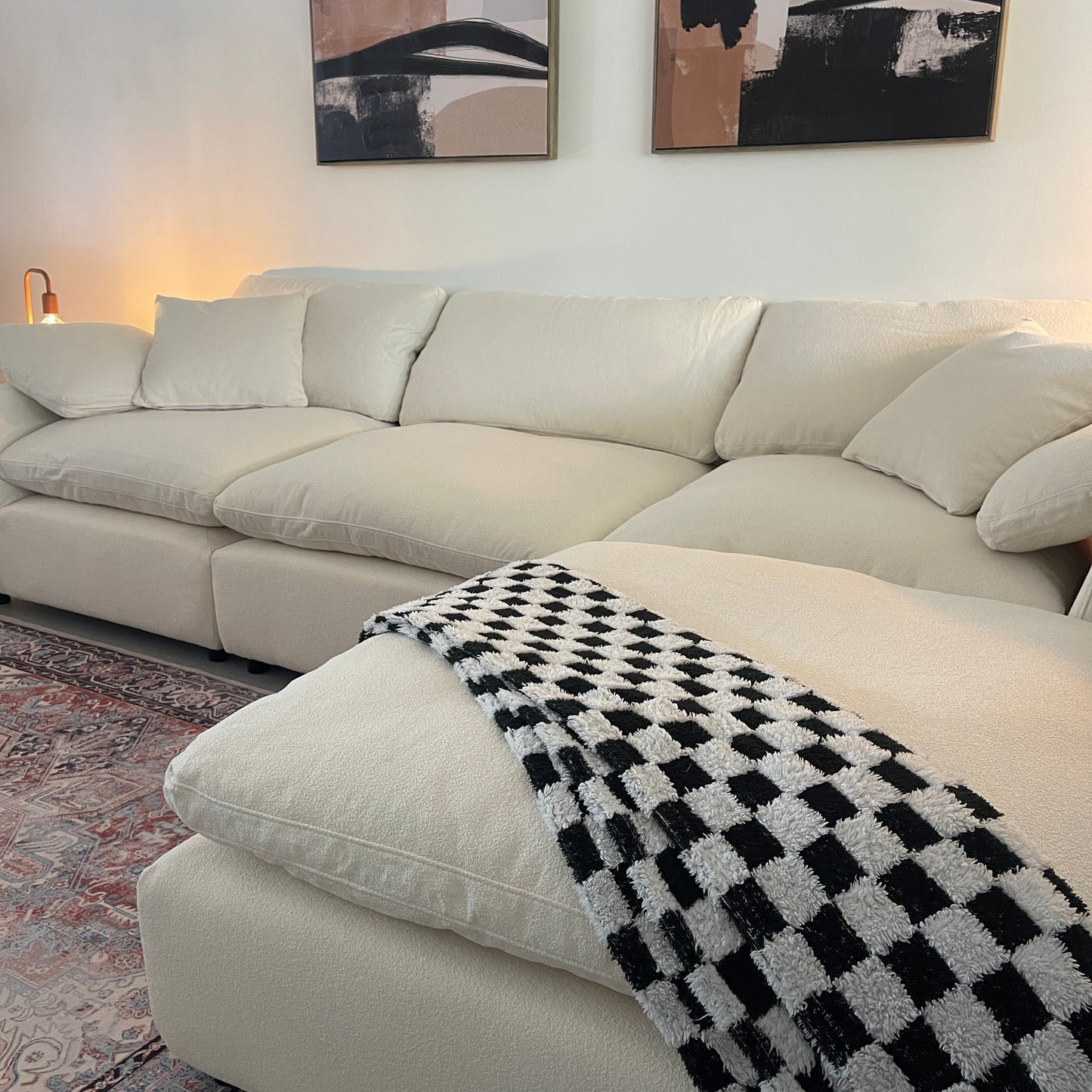 Off White "Sky" 4 Piece Cloud Couch Sectional