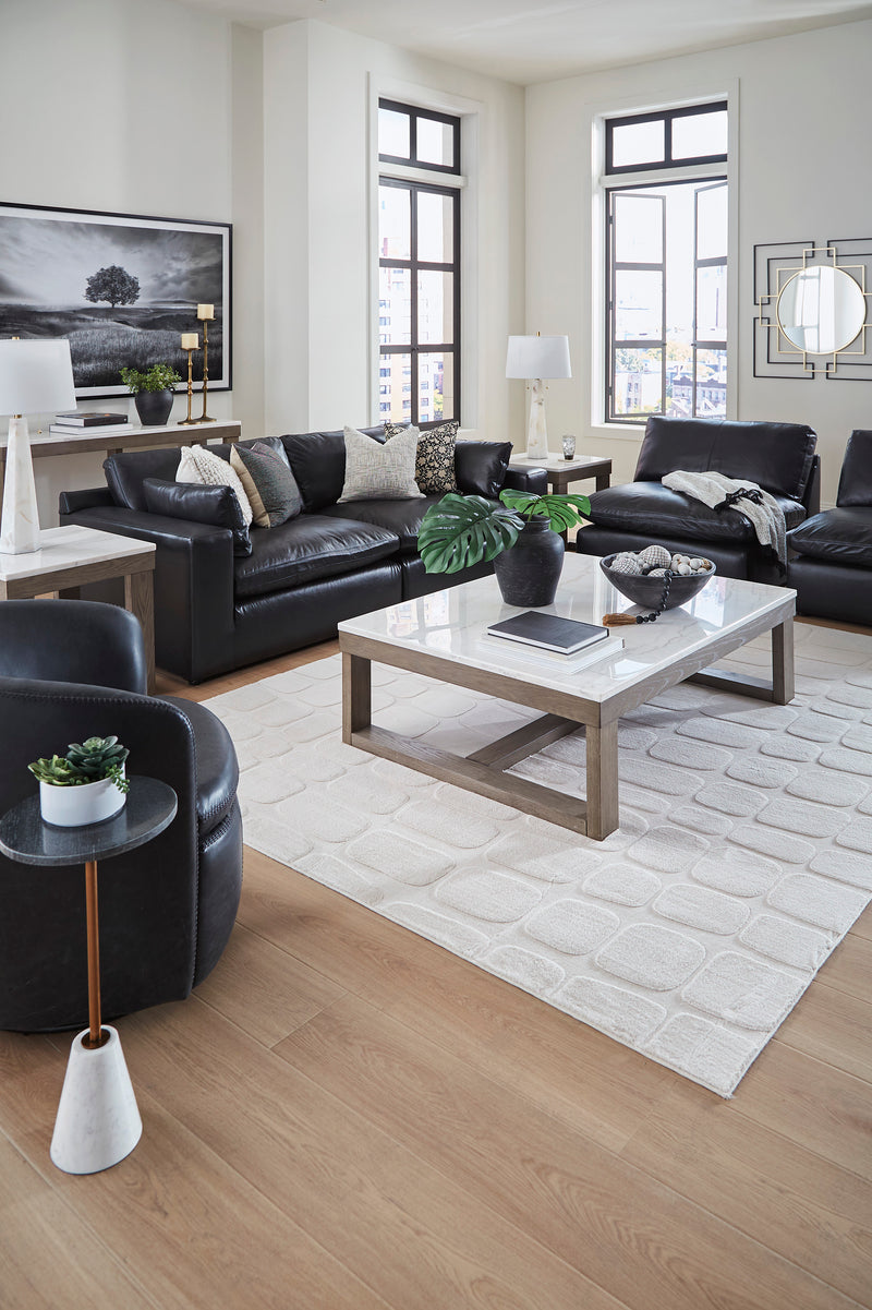 Ashley Furniture Emilia Genuine Leather Cloud Sectional