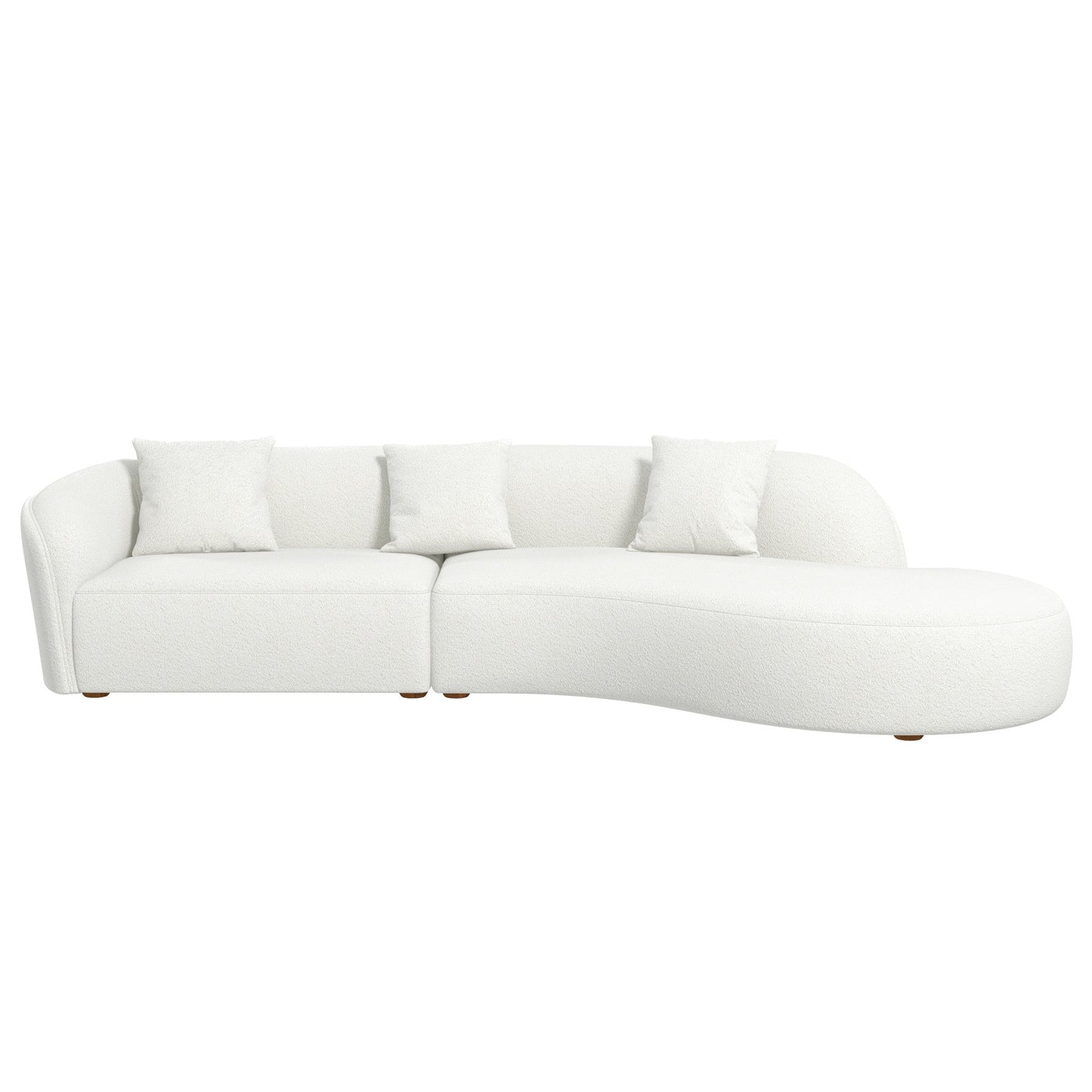 Ashcroft Furniture Elijah Japandi Style Curvy Sectional Sofa 133"