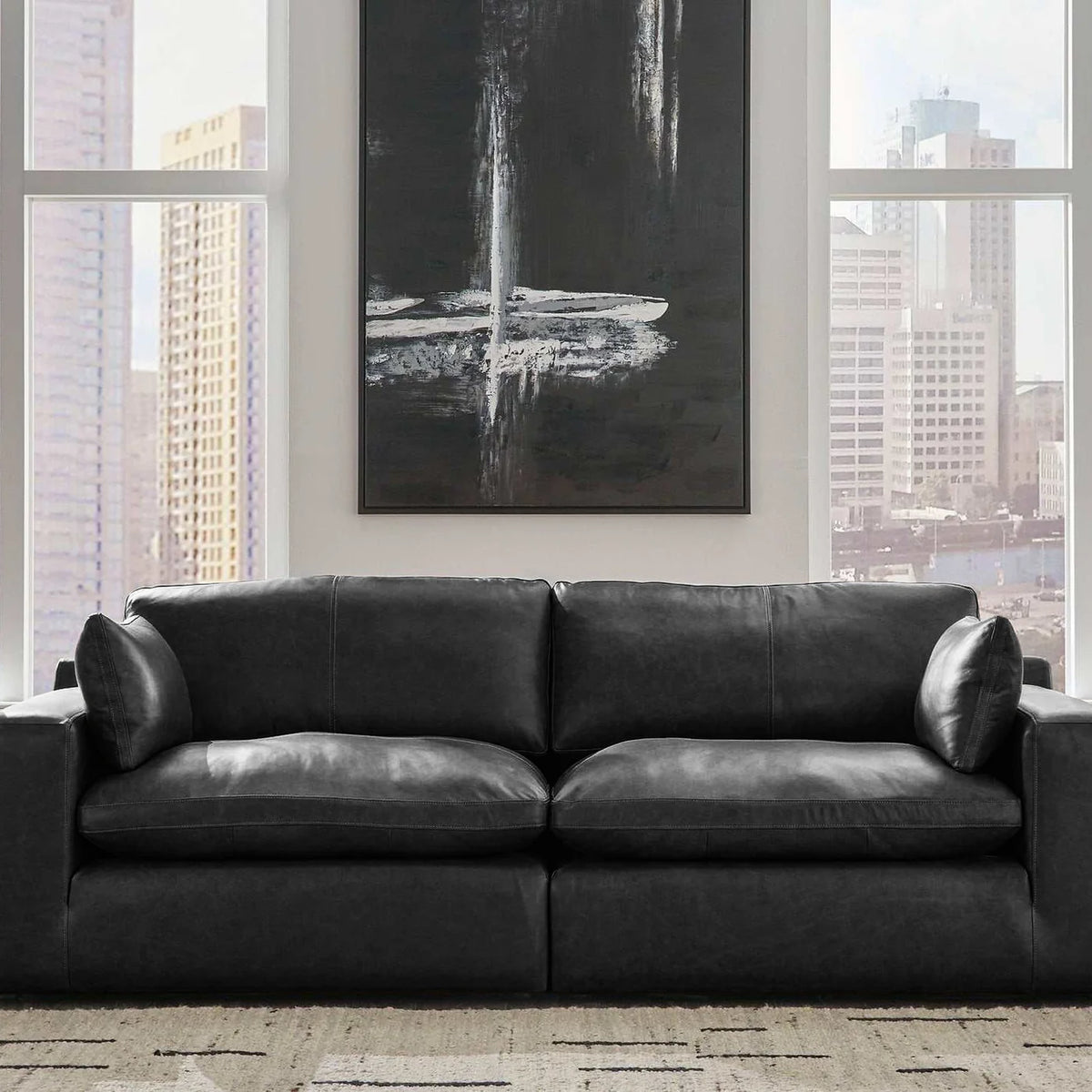 Ashley Furniture Emilia Genuine Leather Cloud Sectional