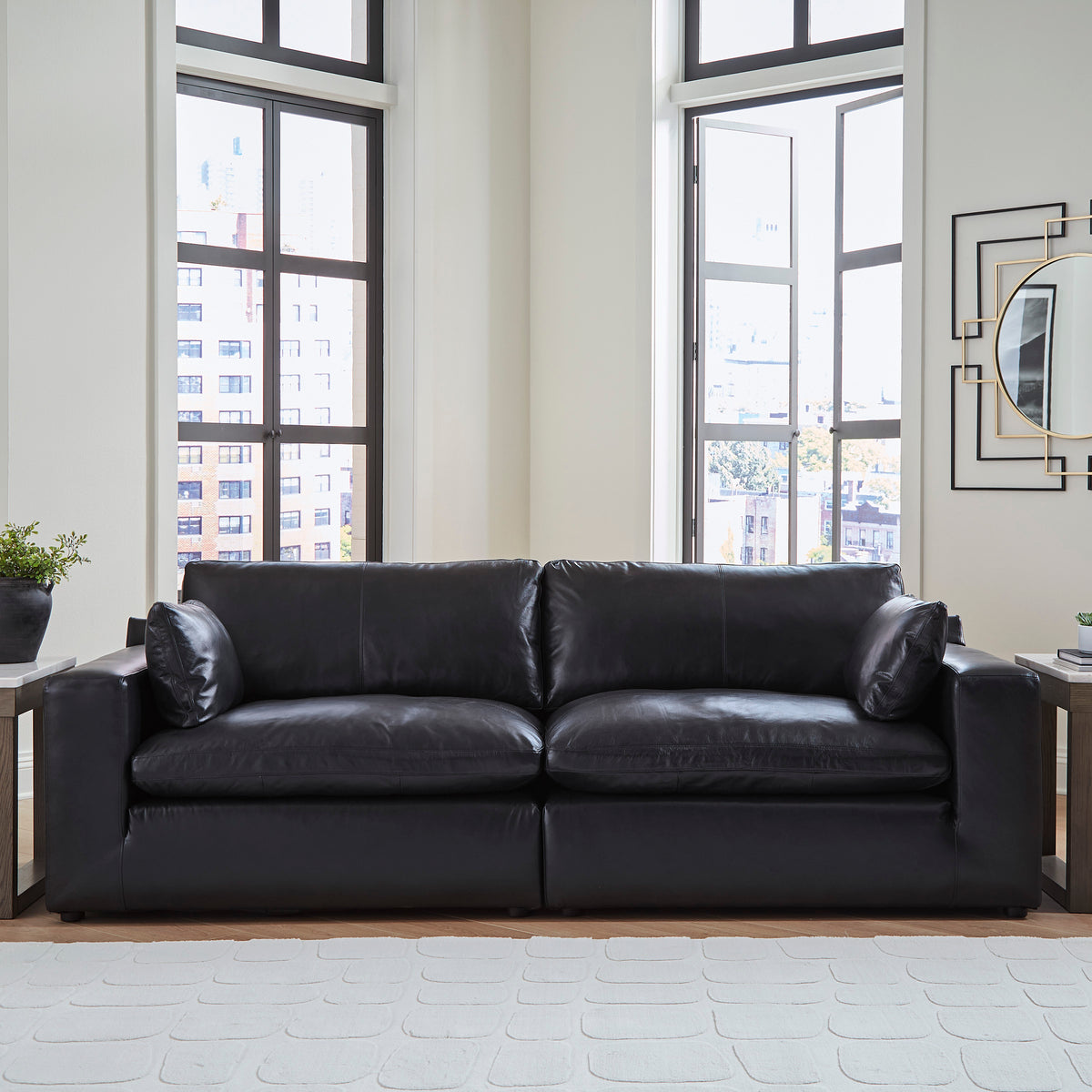 Ashley Furniture Emilia Genuine Leather Cloud Sectional