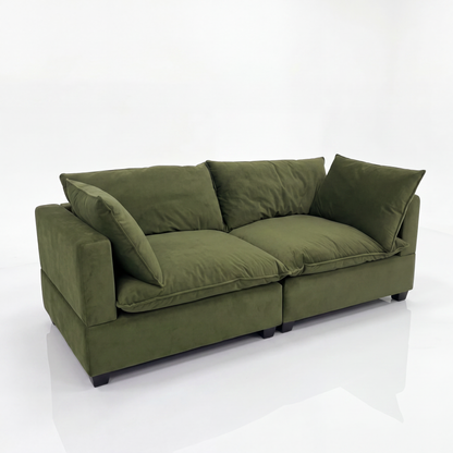 Olive Green Velvet Cloud Sova Sectional