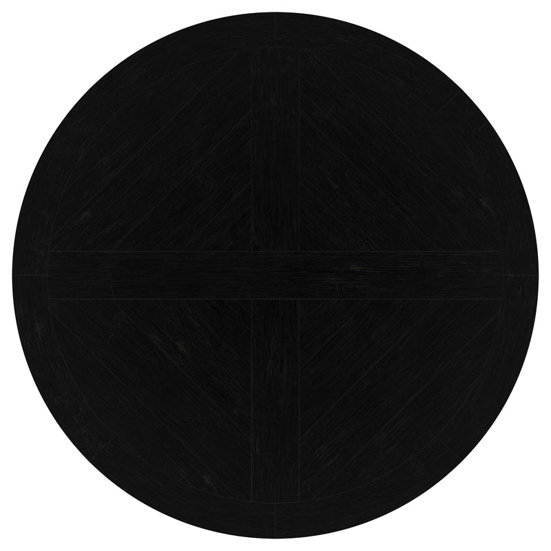 Florence Distressed Black Round Dining Room Table