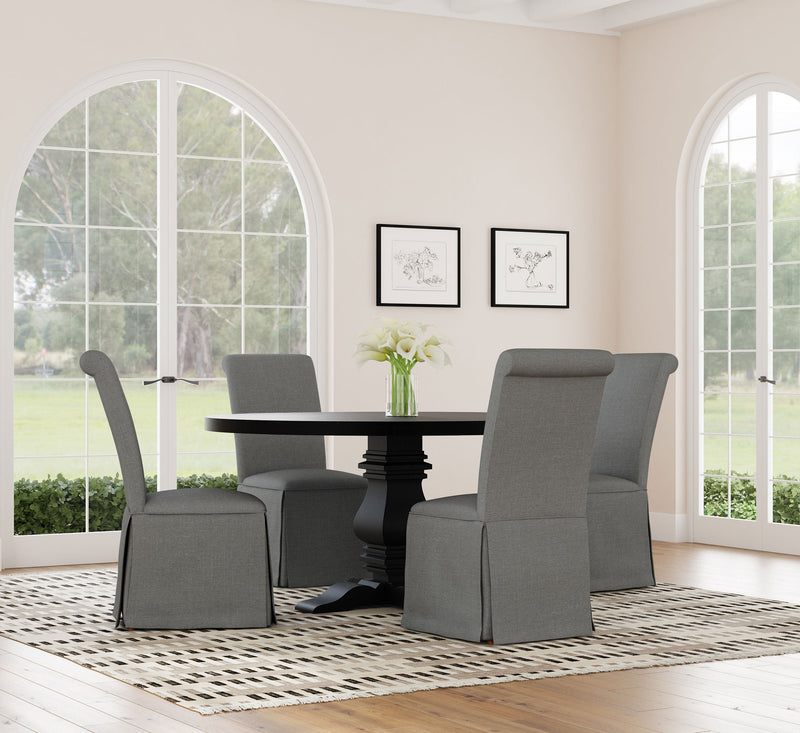 Florence Distressed Black Round Dining Room Table