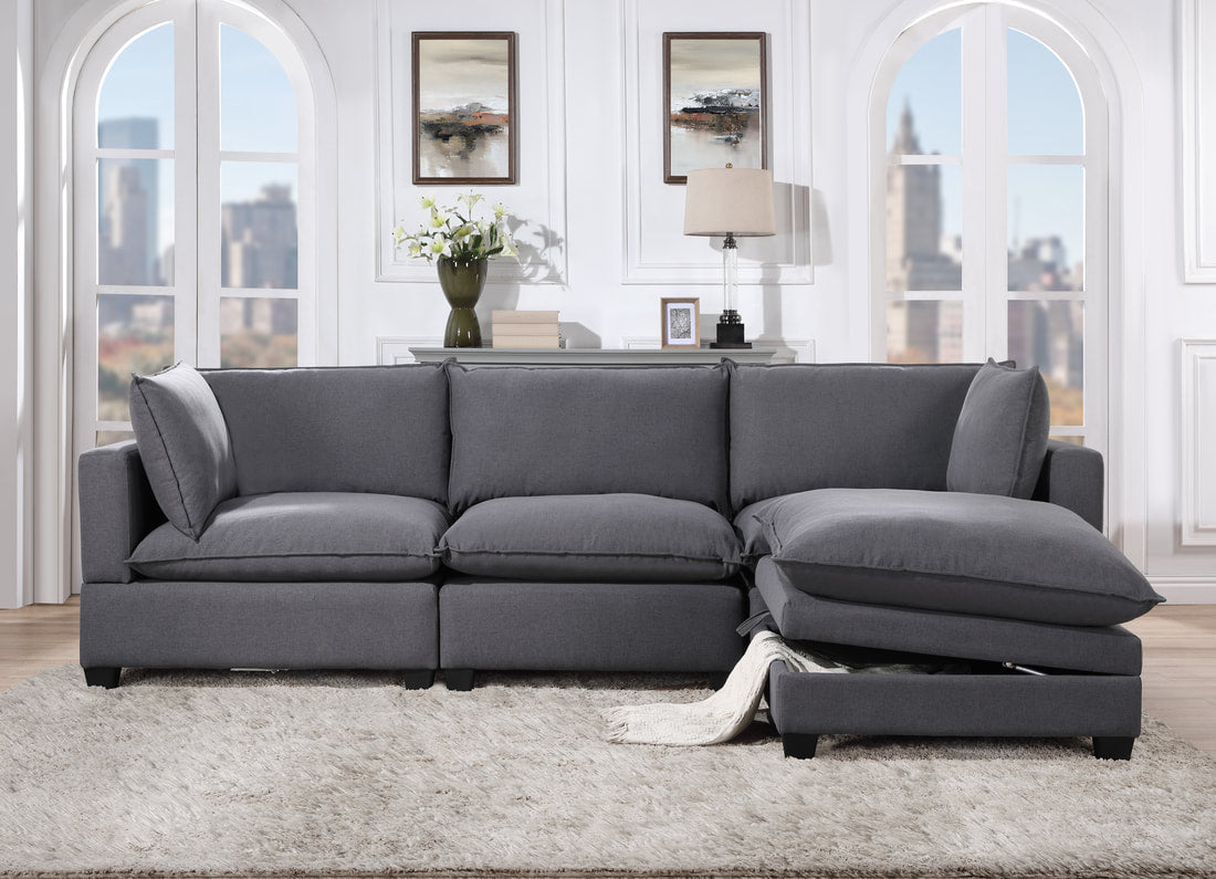 Grey 4 Piece Cloud Couch Sectional