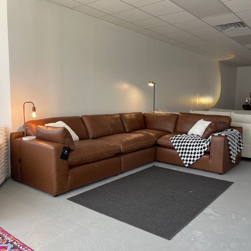 Ashley Furniture Emilia Genuine Leather Cloud Sectional