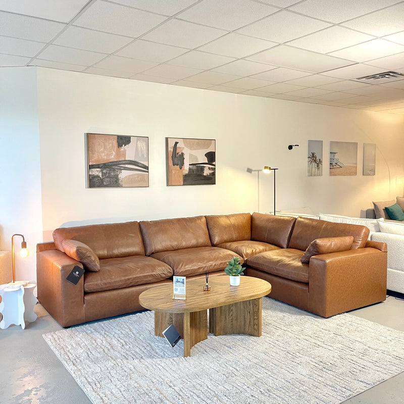 Ashley Furniture Emilia Genuine Leather Cloud Sectional