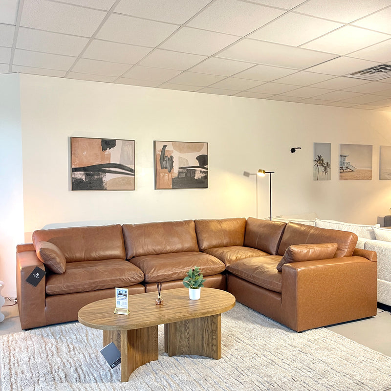 Ashley Furniture Emilia Genuine Leather Cloud Sectional