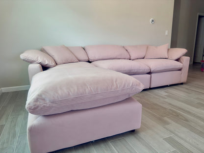 Velvet "Sky" 4 Piece Cloud Couch Sectional