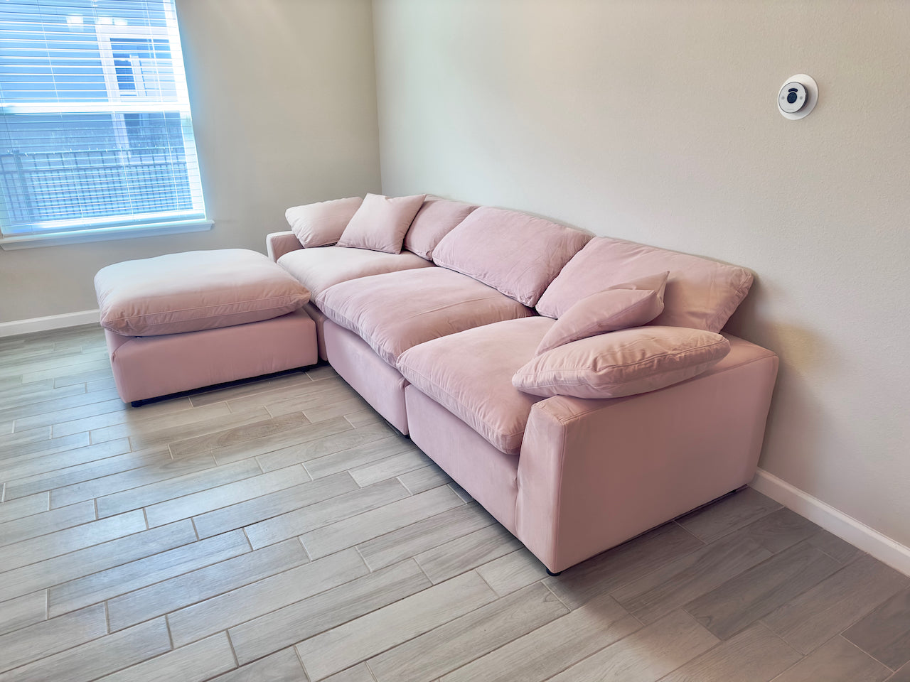 Velvet "Sky" 4 Piece Cloud Couch Sectional