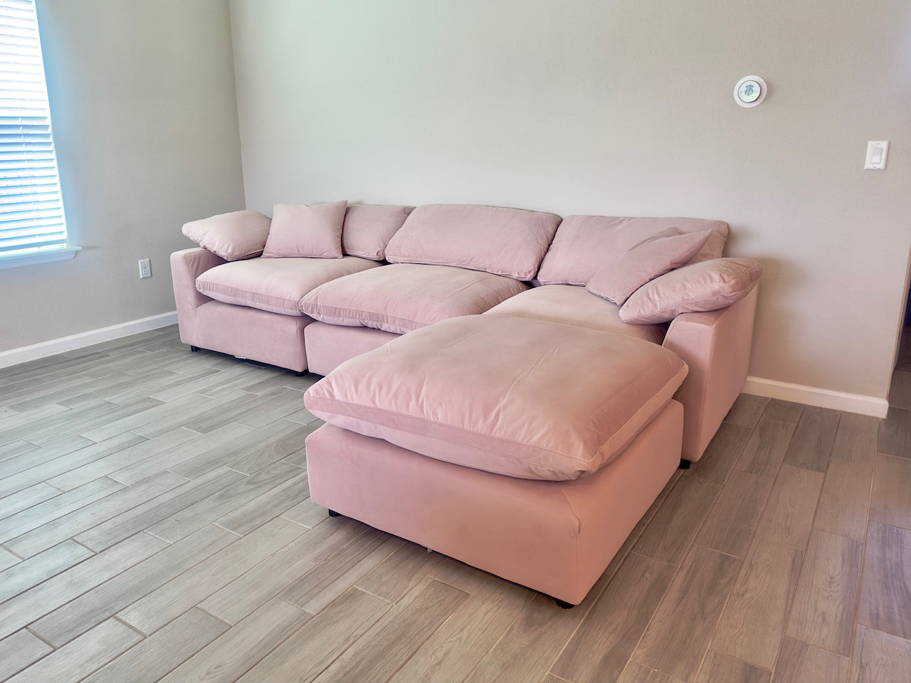 Velvet "Sky" 4 Piece Cloud Couch Sectional