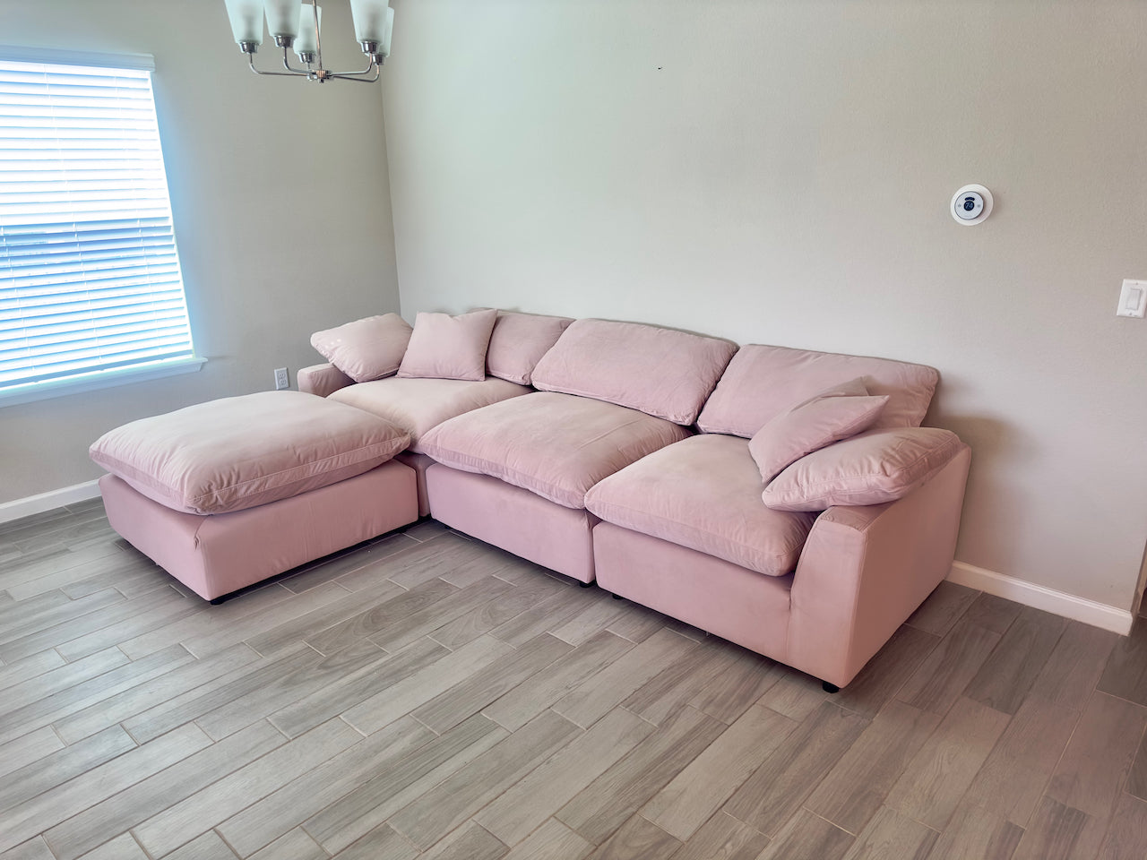 Velvet "Sky" 4 Piece Cloud Couch Sectional