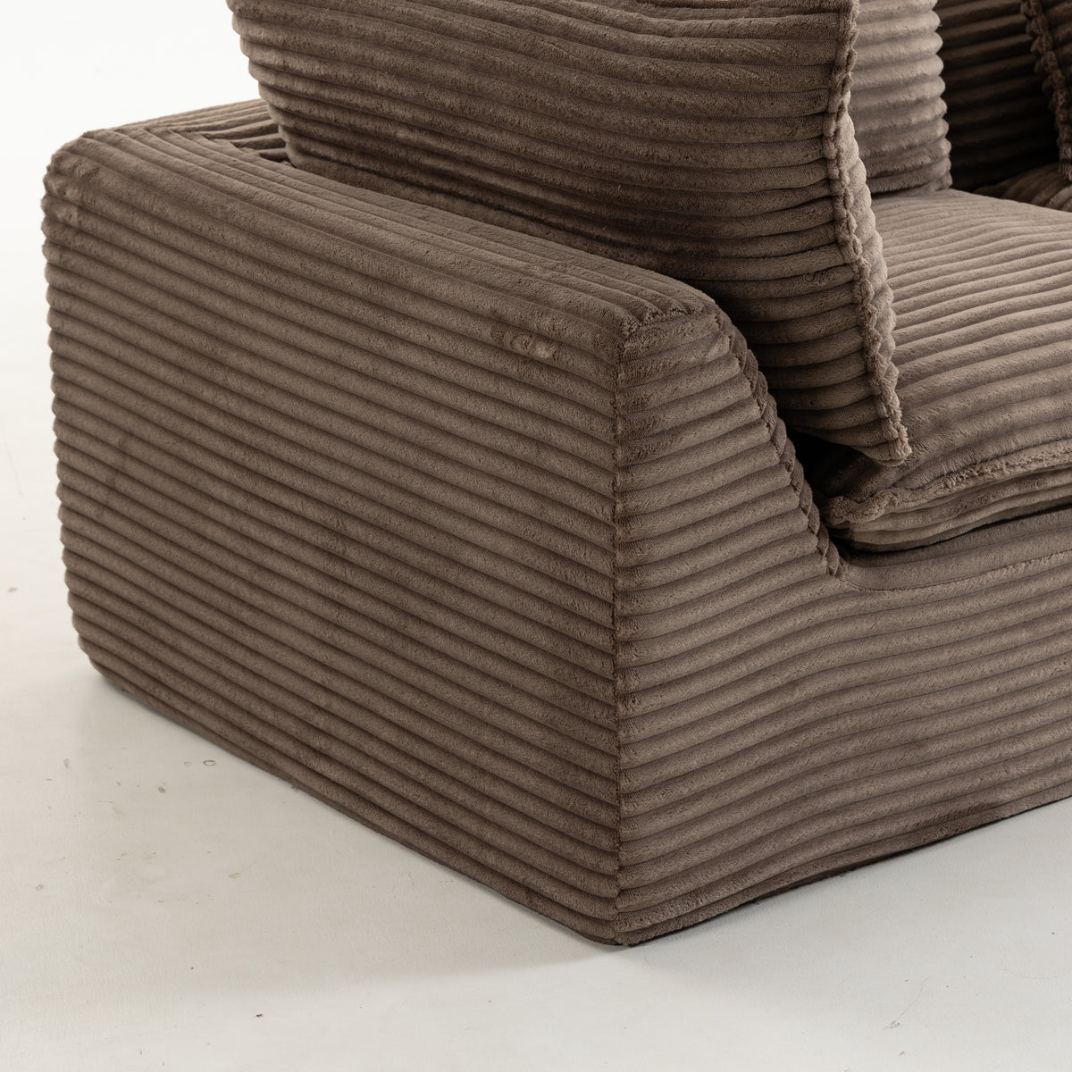 The Cloudrest 75" Chocolate Corduroy Modular Loveseat