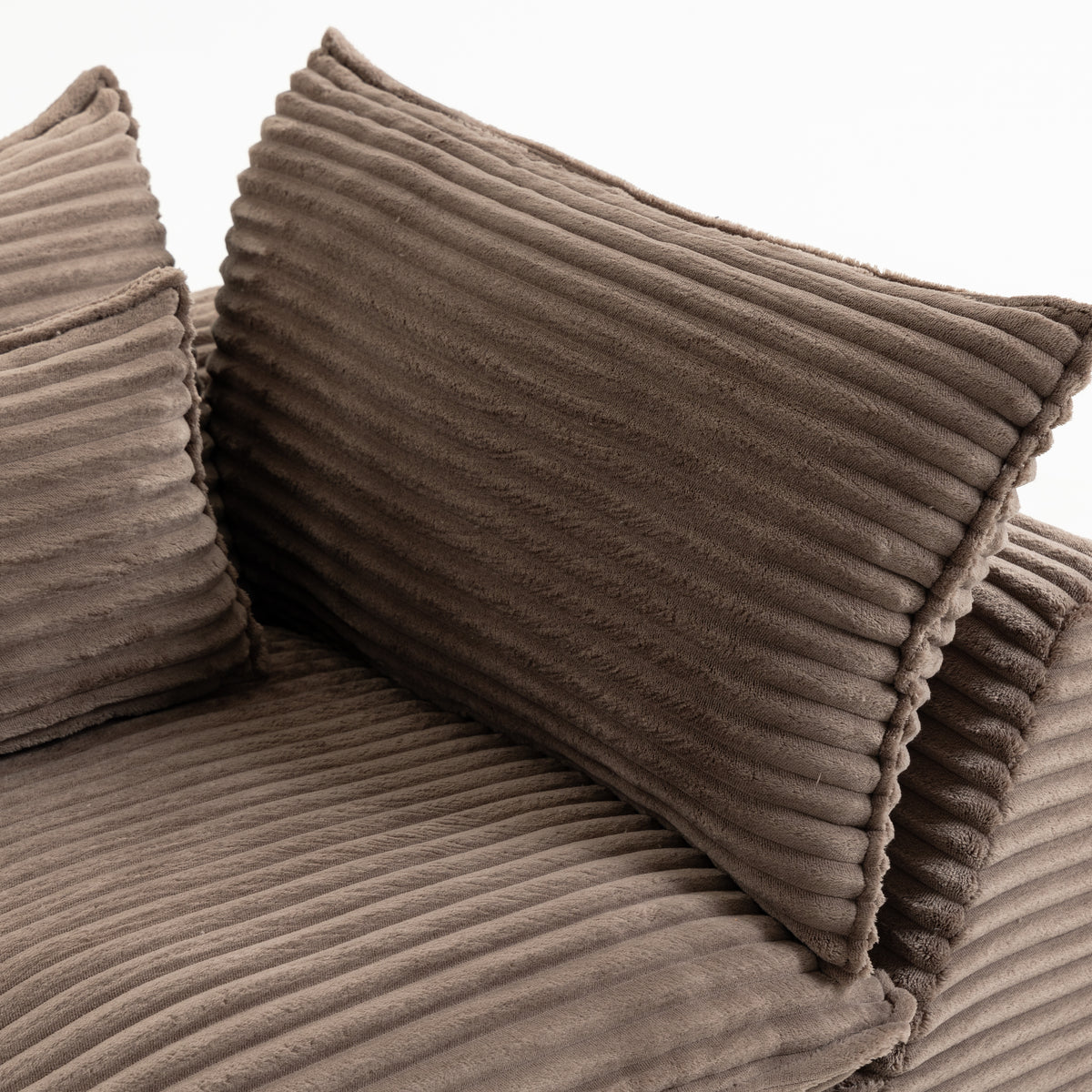 The Cloudrest 75" Chocolate Corduroy Modular Loveseat