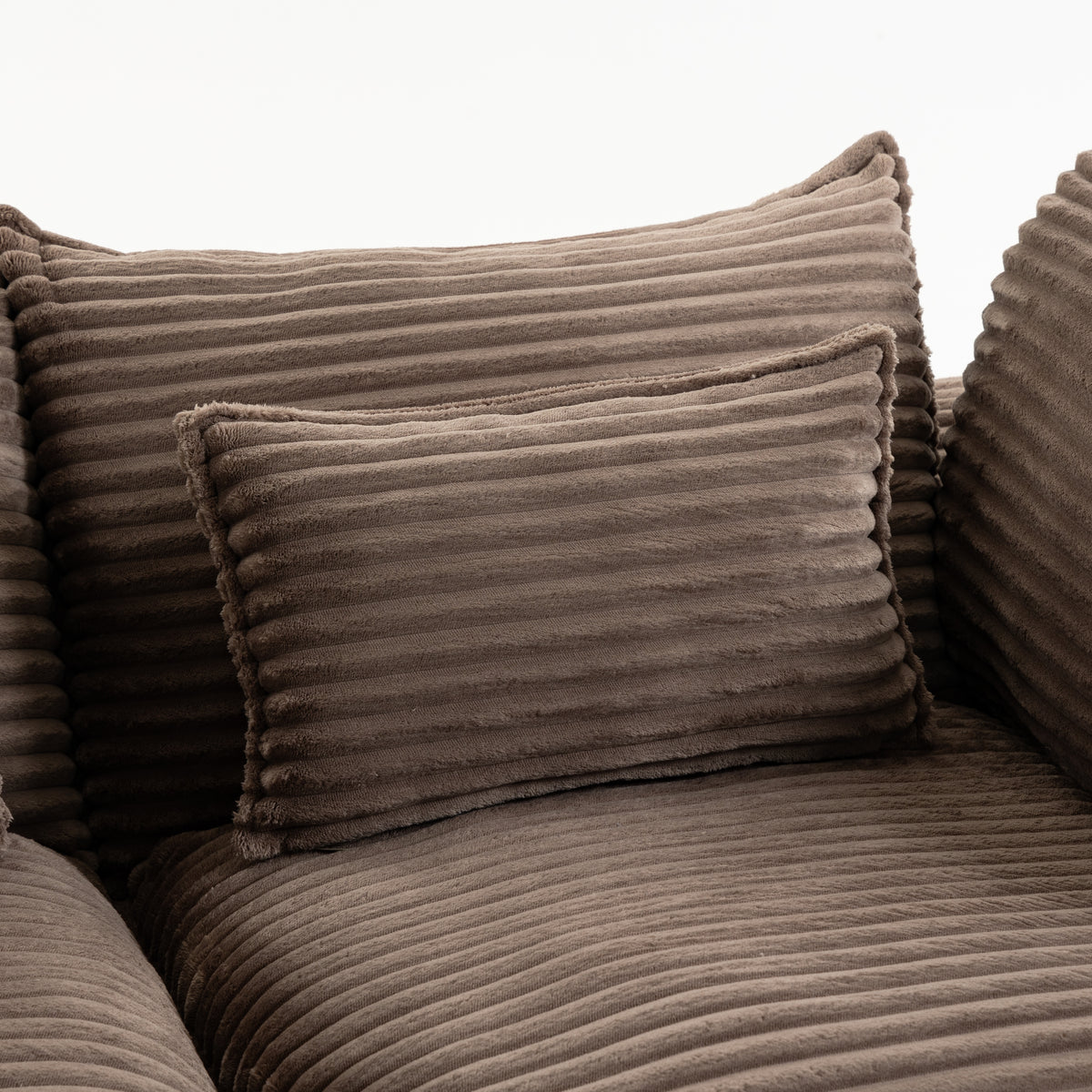 The Cloudrest 75" Chocolate Corduroy Modular Loveseat