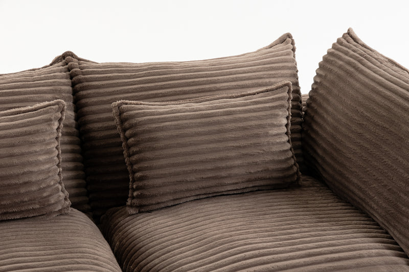 The Cloudrest 75" Chocolate Corduroy Modular Loveseat