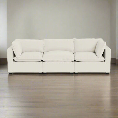 Oyster White Performance Chenille 122" Sofa