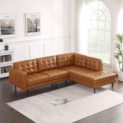 Ashcroft Furniture Lucco Genuine Leather Sectional