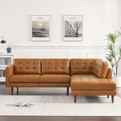 Ashcroft Furniture Lucco Genuine Leather Sectional