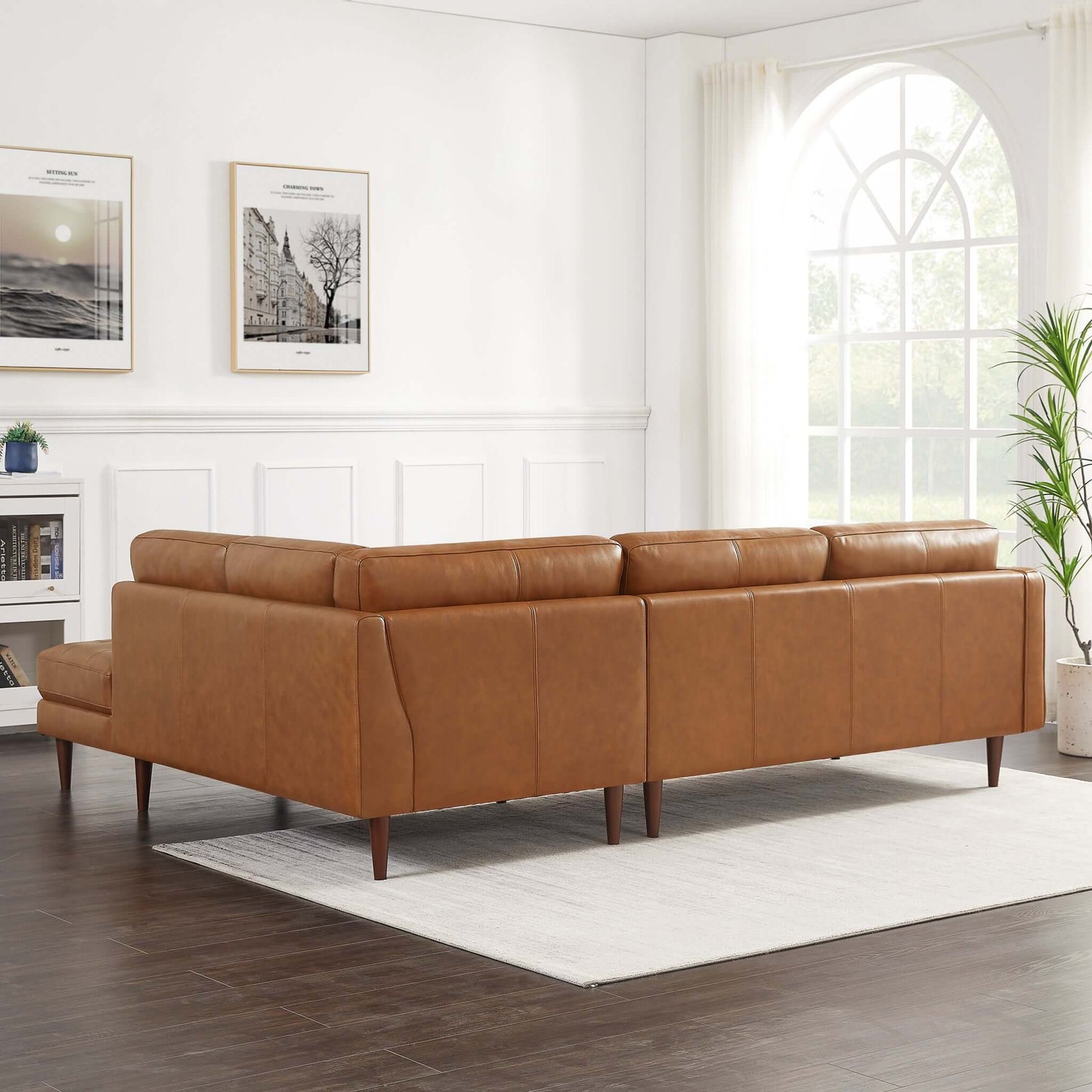 Ashcroft Furniture Lucco Genuine Leather Sectional