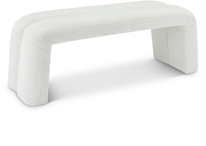 Meridian Furniture Arc Cream Fabric Bench