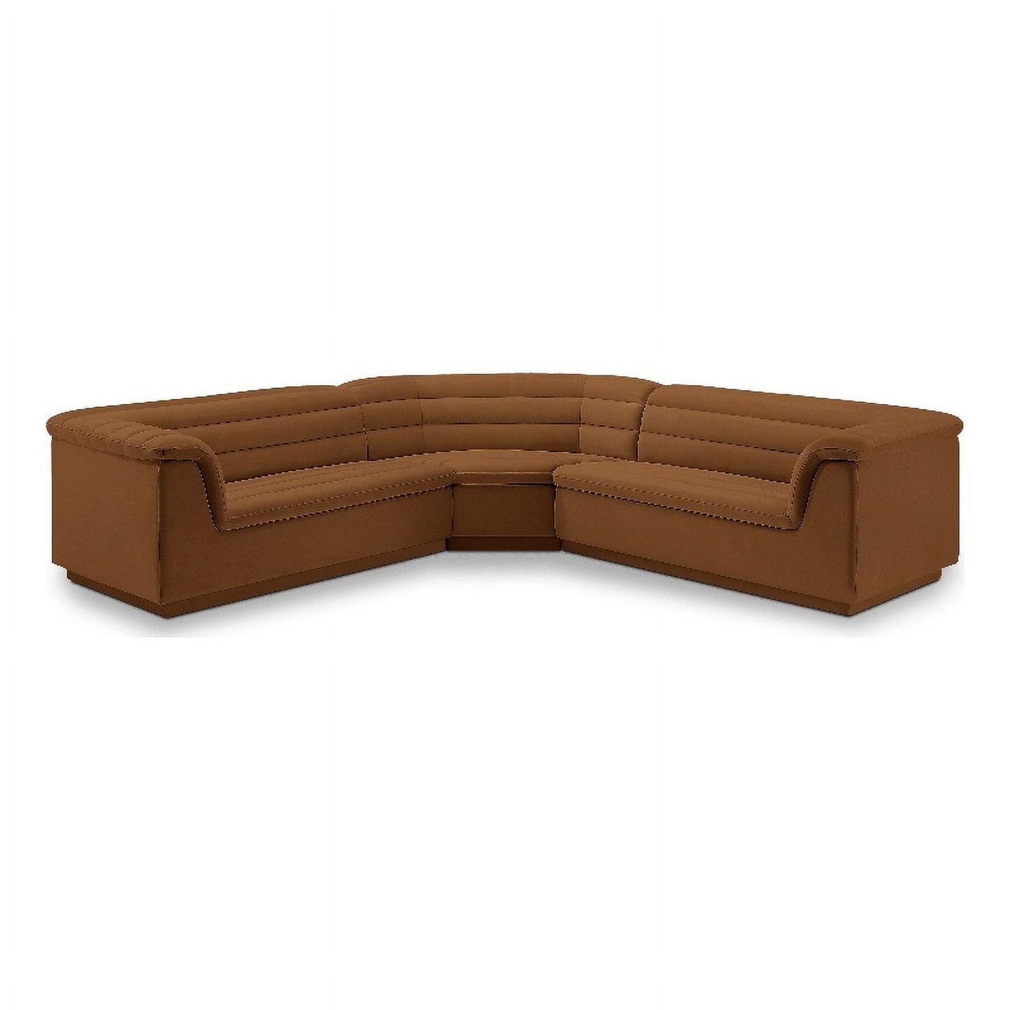 Meridian Furniture Cascade Saddle Velvet Fabric Modular Sectional