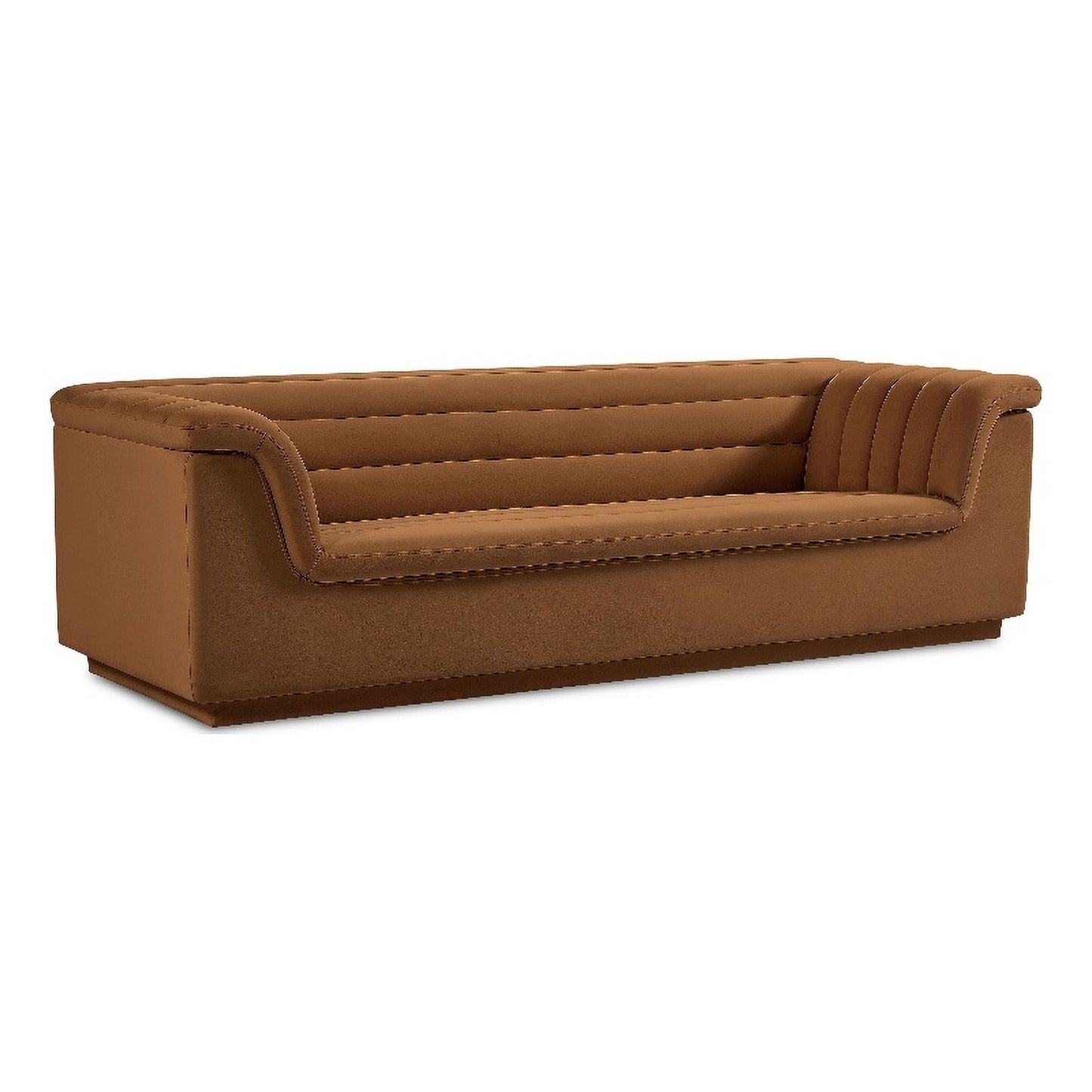 Meridian Furniture Cascade Saddle Velvet Fabric Sofa