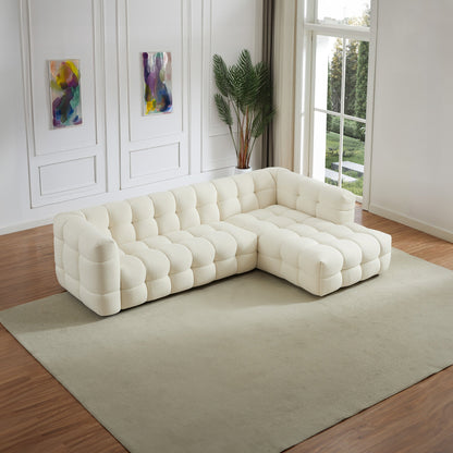 Ashcroft Furniture Morrison Right Sectional Sofa (Cream Boucle)