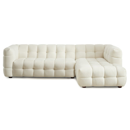 Ashcroft Furniture Morrison Right Sectional Sofa (Cream Boucle)