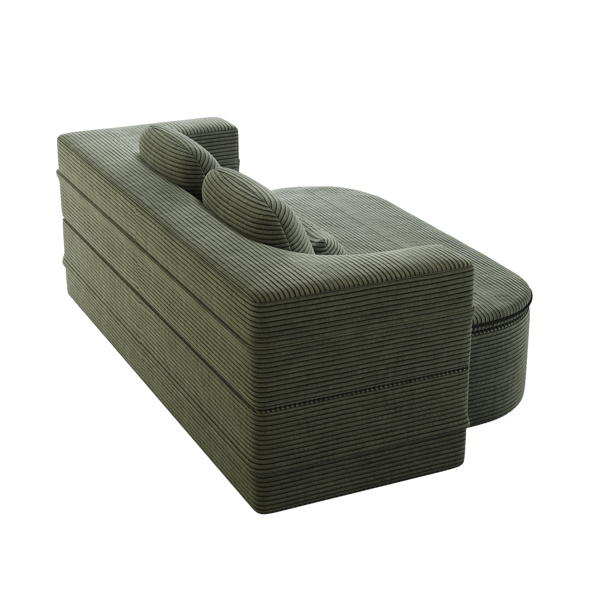 CloudRest Folding Sleeper Sofa – 2-in-1 Corduroy Floor Sofa Bed, 75" Convertible Lounger with Blanket, No Assembly – Beige, Grey Black & Olive Green