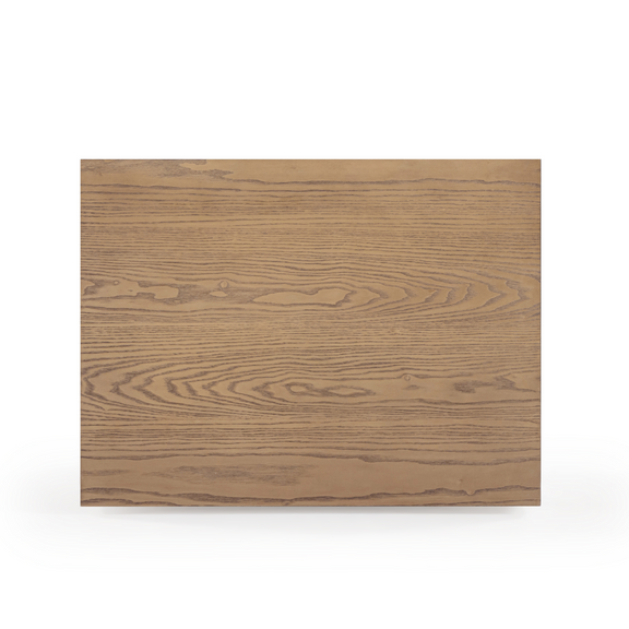 Laurentis 23.5" Light Taupe Suede and Wood 3 Drawer Nightstand - Image 7