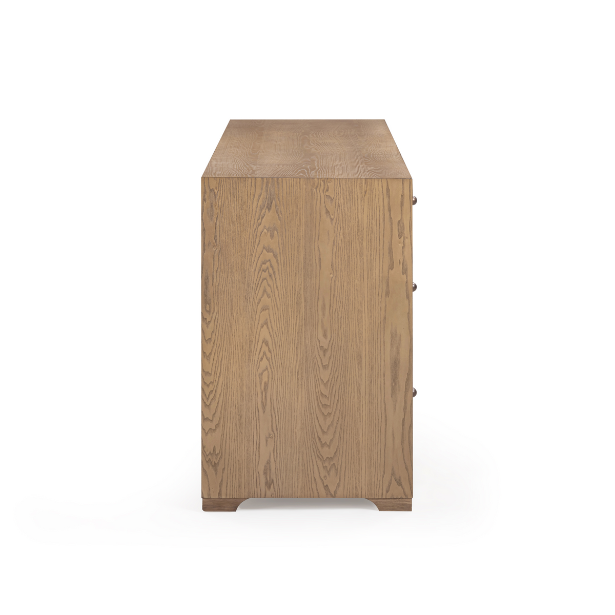 Laurentis 64" Light Taupe Suede and Wood 6 Drawer Dresser - Image 7