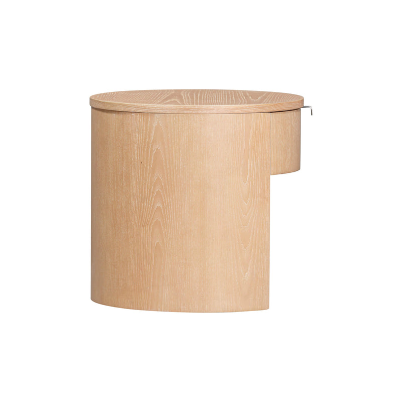 Marlow 19" Wood Round Nightstand With Drawer - Image 4