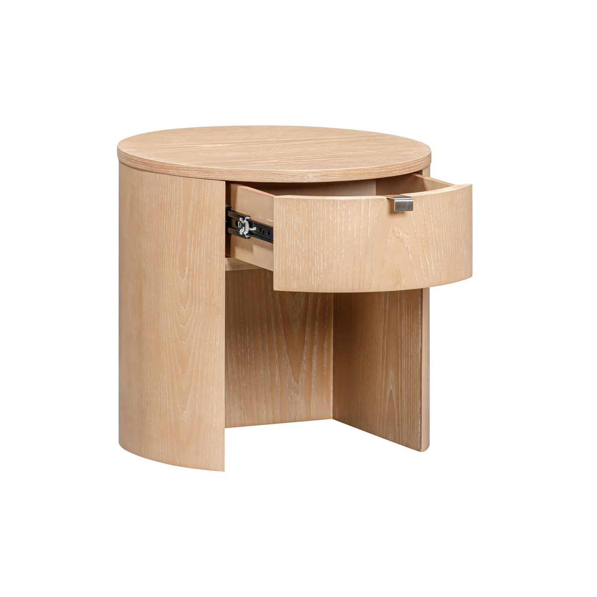 Marlow 19" Wood Round Nightstand With Drawer - Image 6