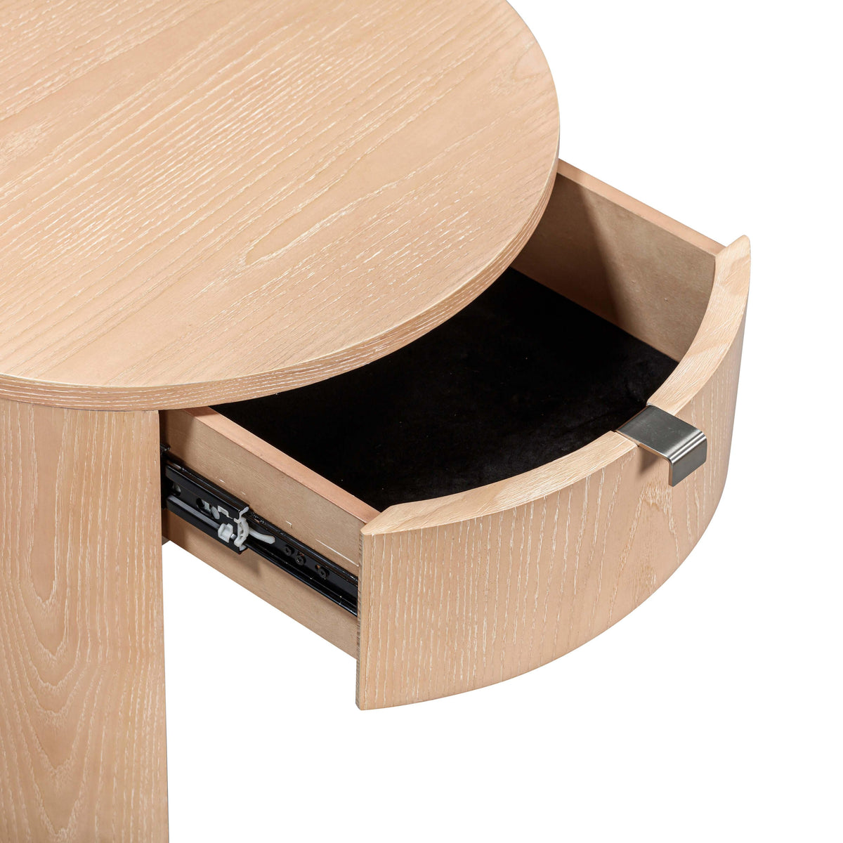 Marlow 19" Wood Round Nightstand With Drawer - Image 7