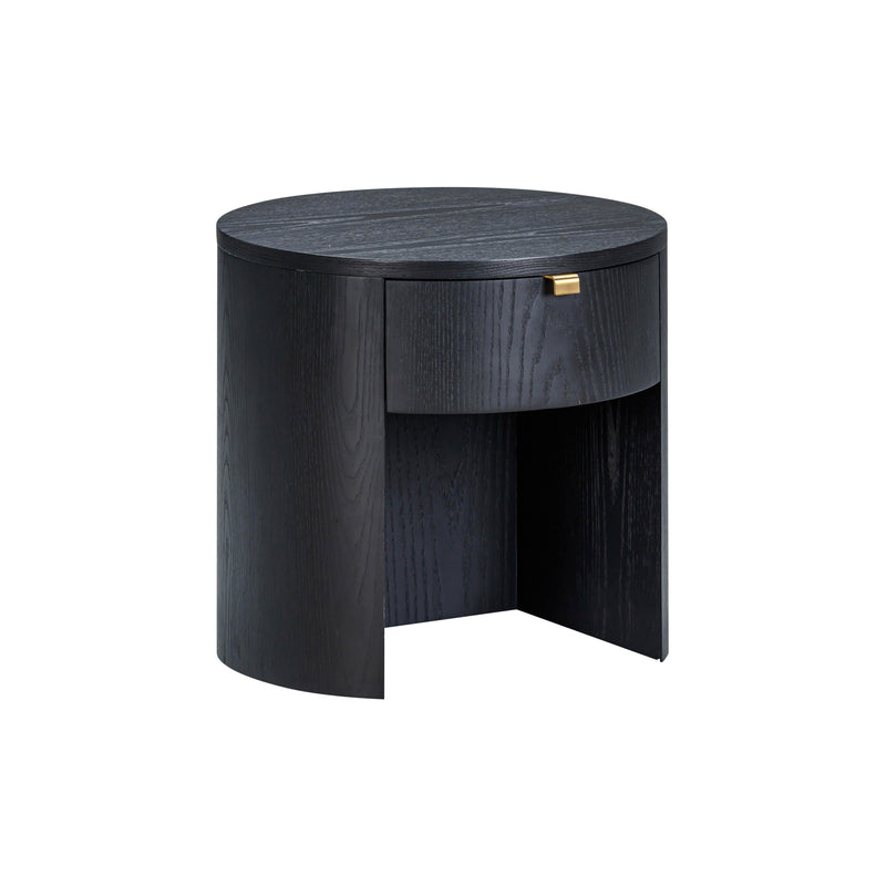 Marlow 19" Wood Round Nightstand With Drawer - Image 10