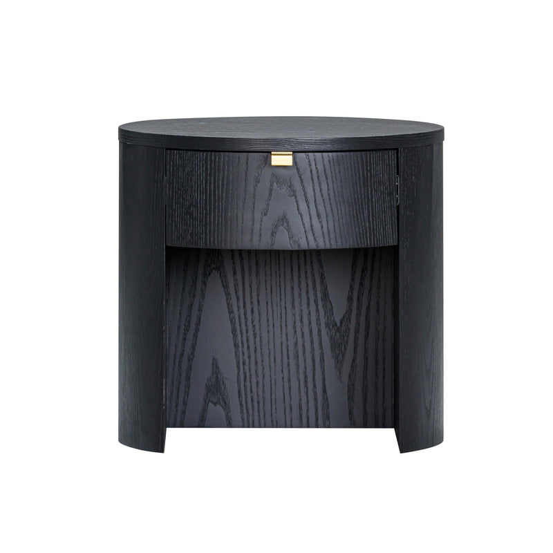 Marlow 19" Wood Round Nightstand With Drawer - Image 12
