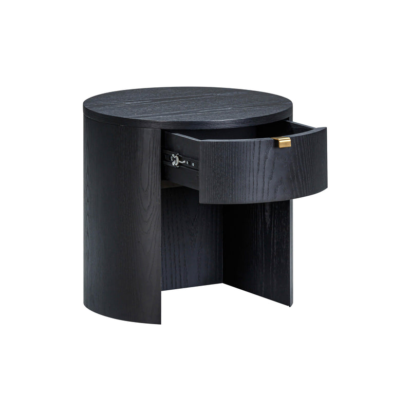 Marlow 19" Wood Round Nightstand With Drawer - Image 15