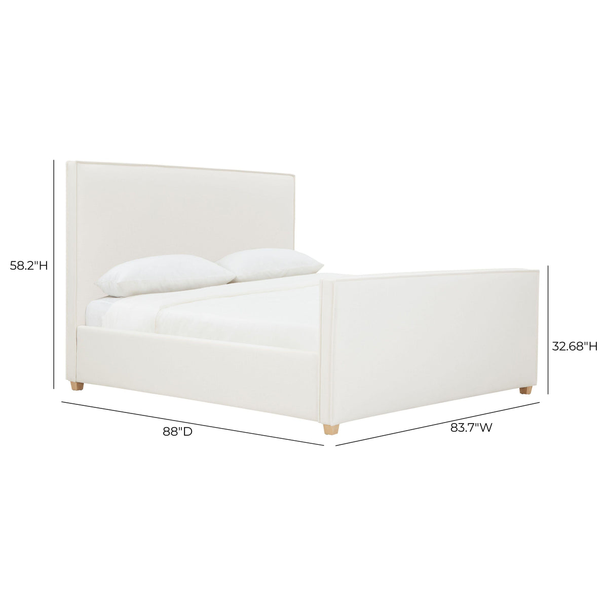 Bristol Park Ivory Contract Grade Fabric Upholstered Bed - Image 9