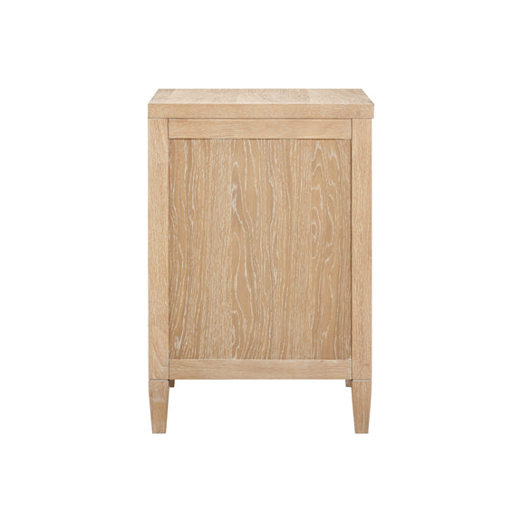 Bristol Park 30" Whitewashed Oak Wood 2 Drawer Nightstand - Image 6