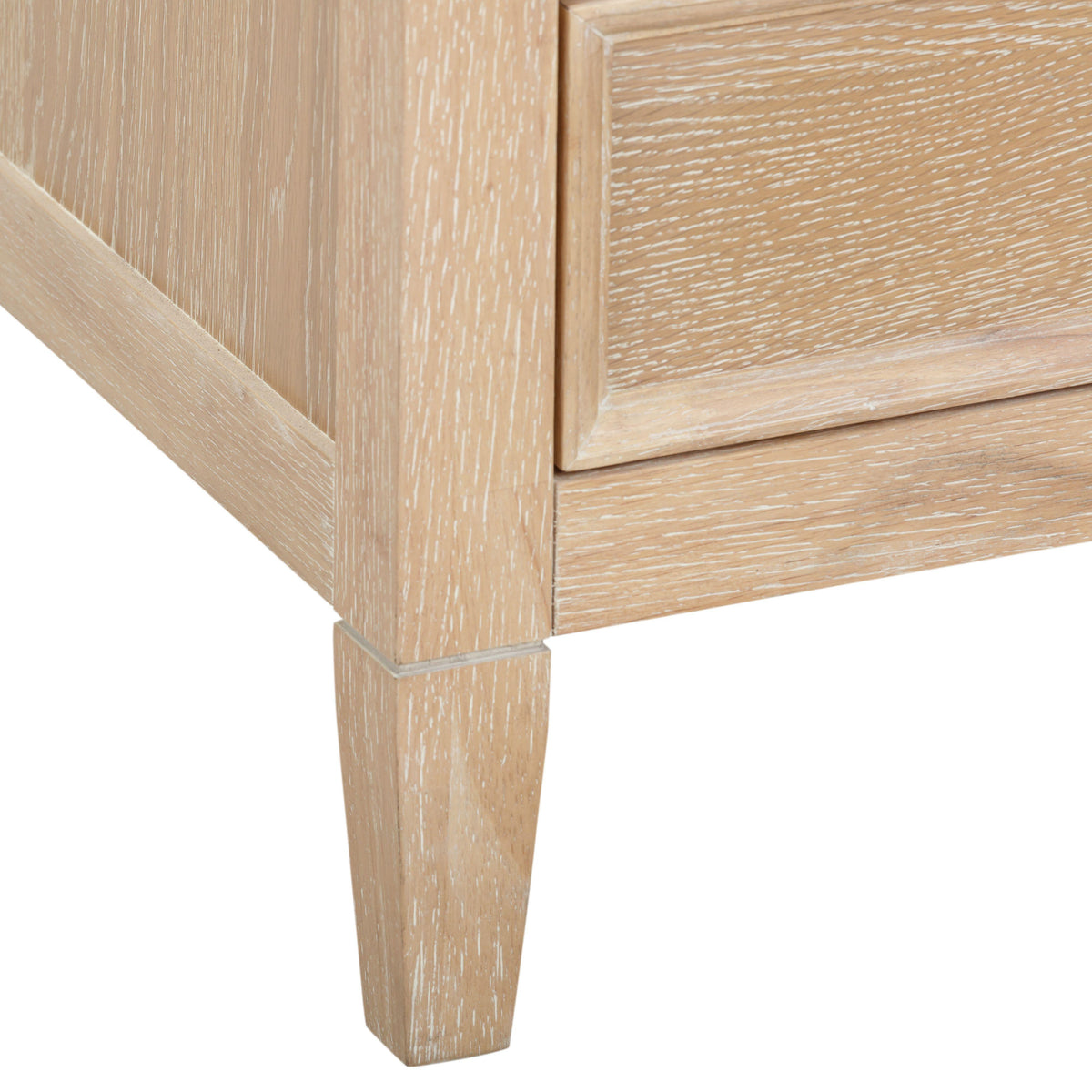 Bristol Park 30" Whitewashed Oak Wood 2 Drawer Nightstand - Image 10