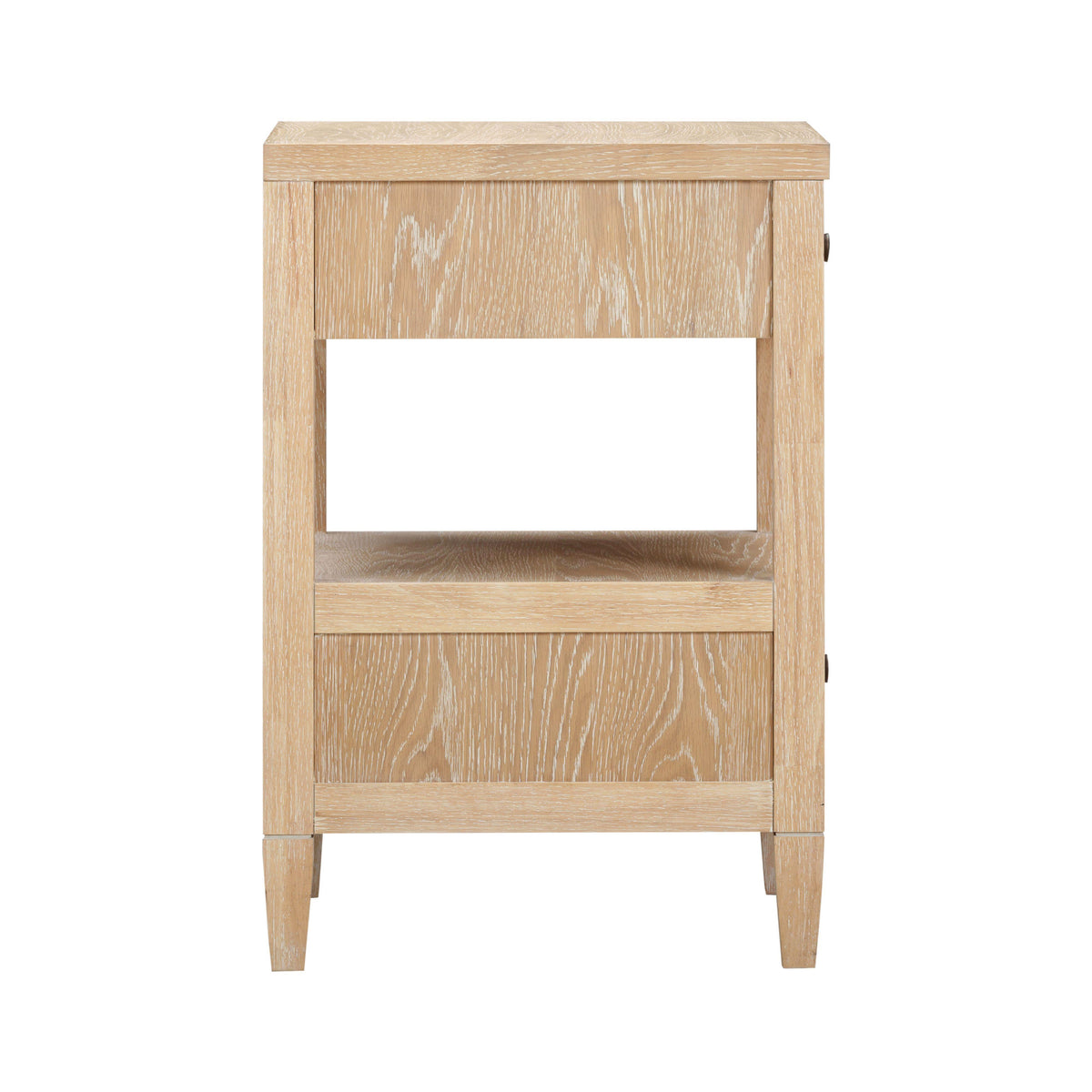 Bristol Park 20" Whitewashed Oak Wood 2 Drawer Nightstand - Image 5