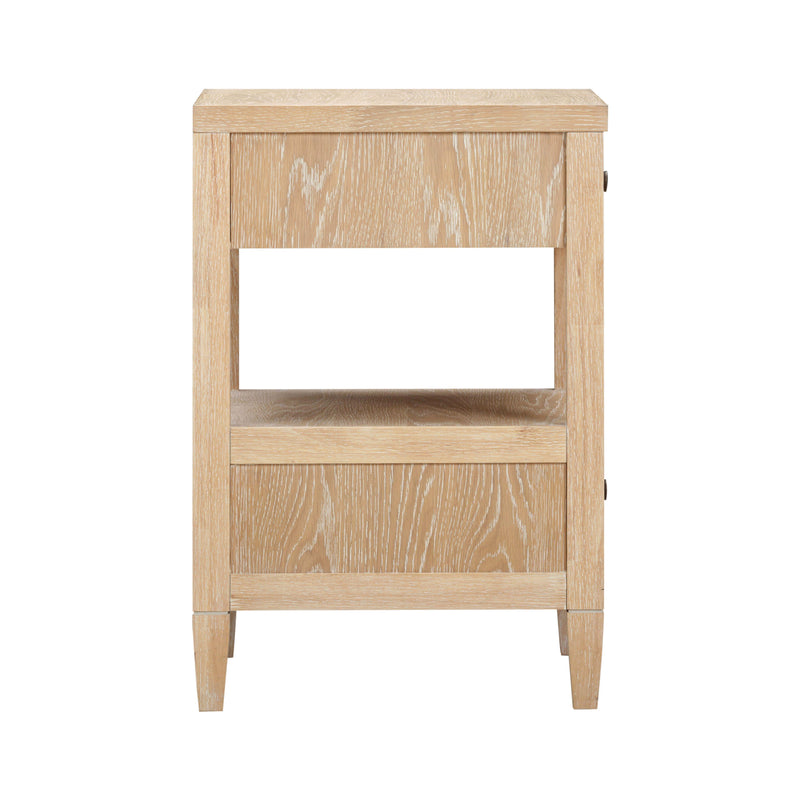 Bristol Park 20" Whitewashed Oak Wood 2 Drawer Nightstand - Image 5