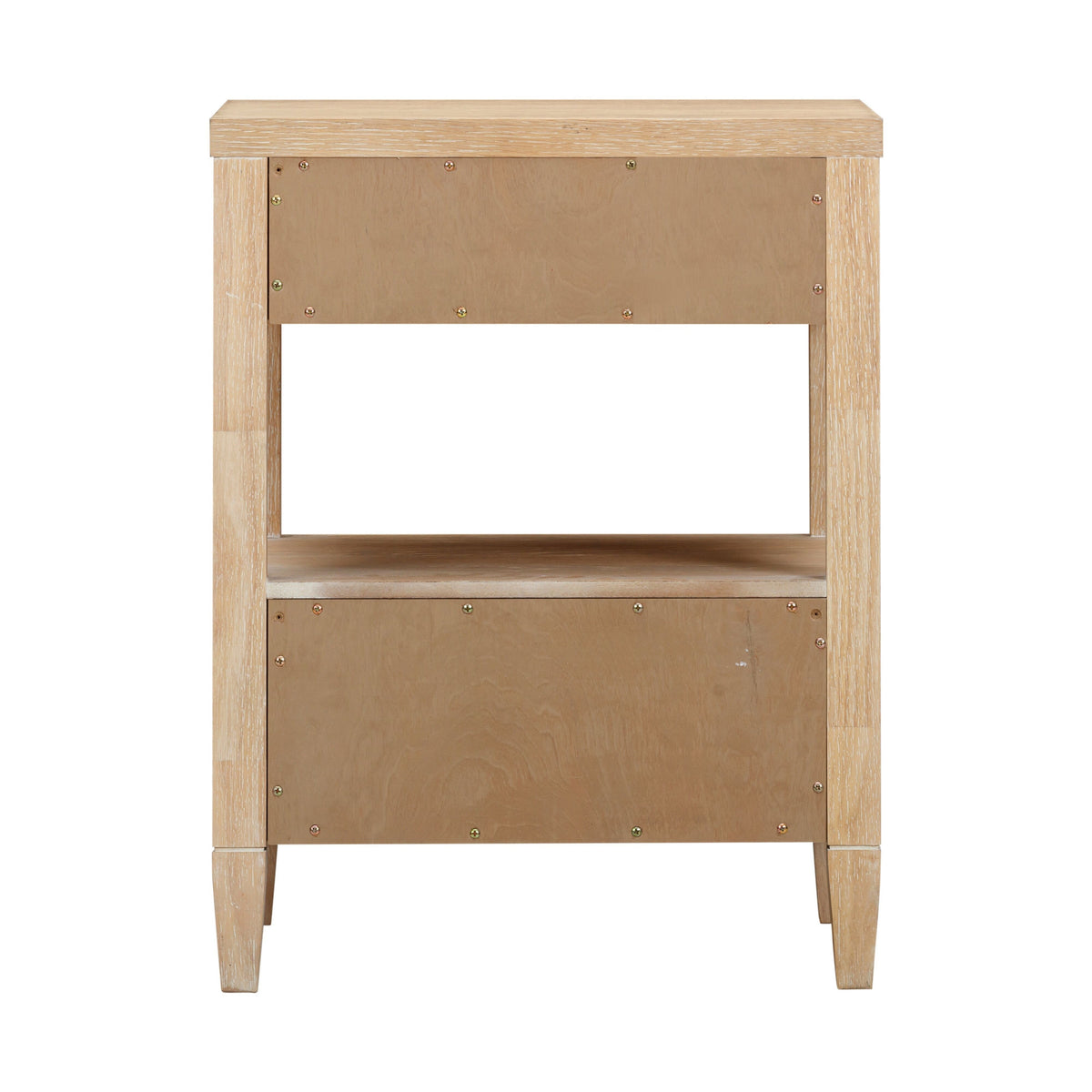 Bristol Park 20" Whitewashed Oak Wood 2 Drawer Nightstand - Image 8