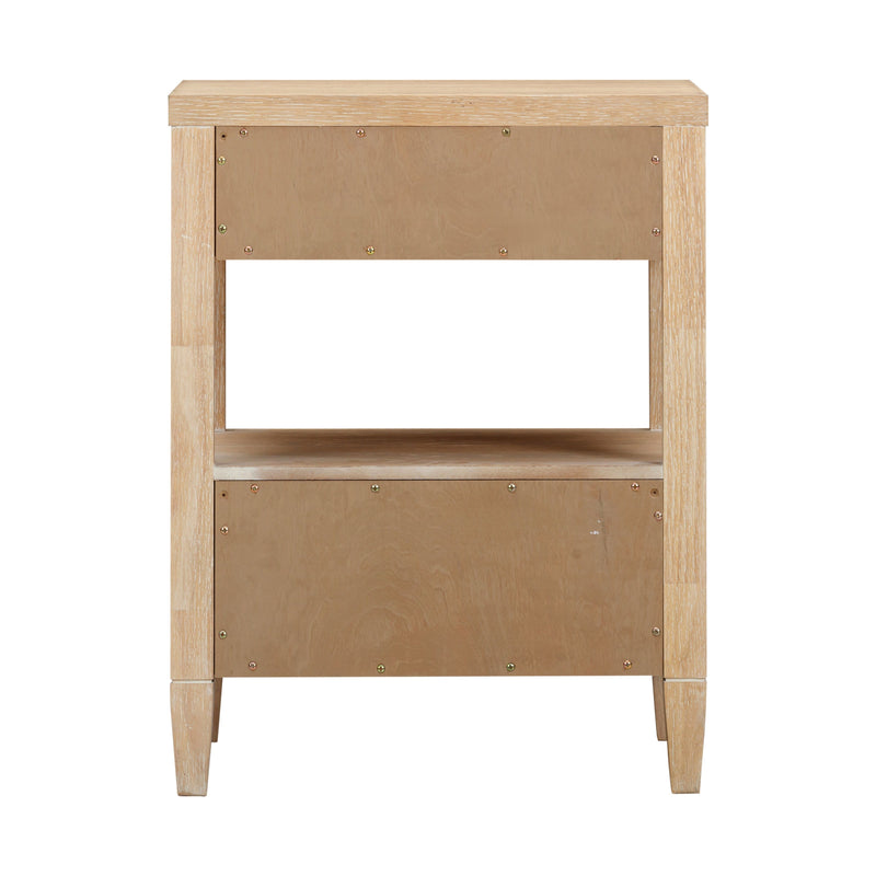 Bristol Park 20" Whitewashed Oak Wood 2 Drawer Nightstand - Image 8