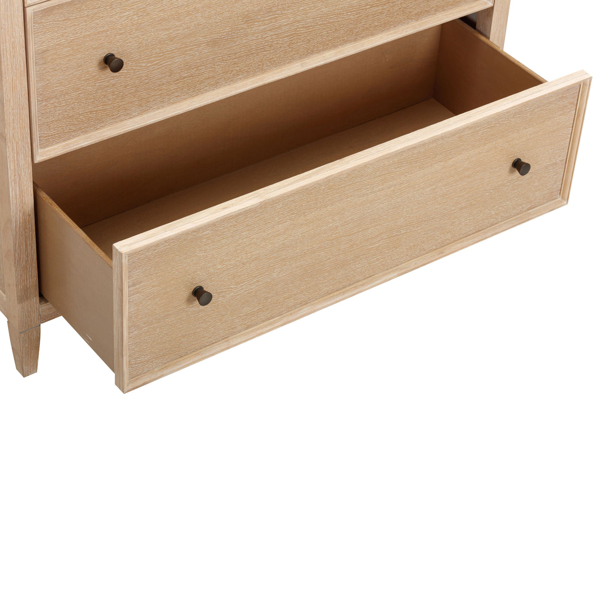 Bristol Park 40" Whitewashed Oak Wood 7 Drawer Chest - Image 6