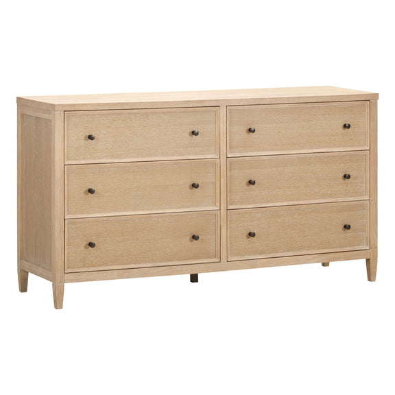 Bristol Park 62" Whitewashed Oak Wood 6 Drawer Dresser - Image 2